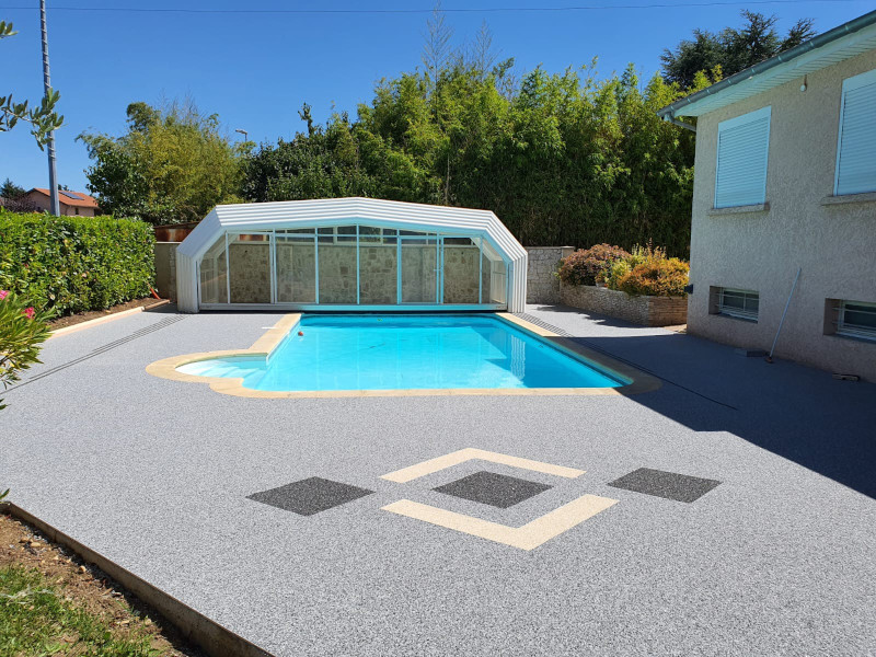 pose de travertin piscine 4