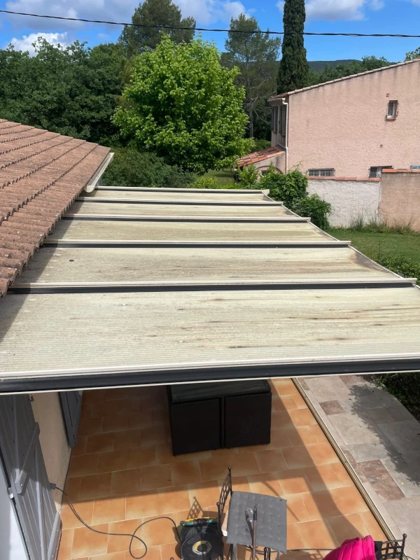 remplacement plaques en polycarbonate de veranda avant travaux